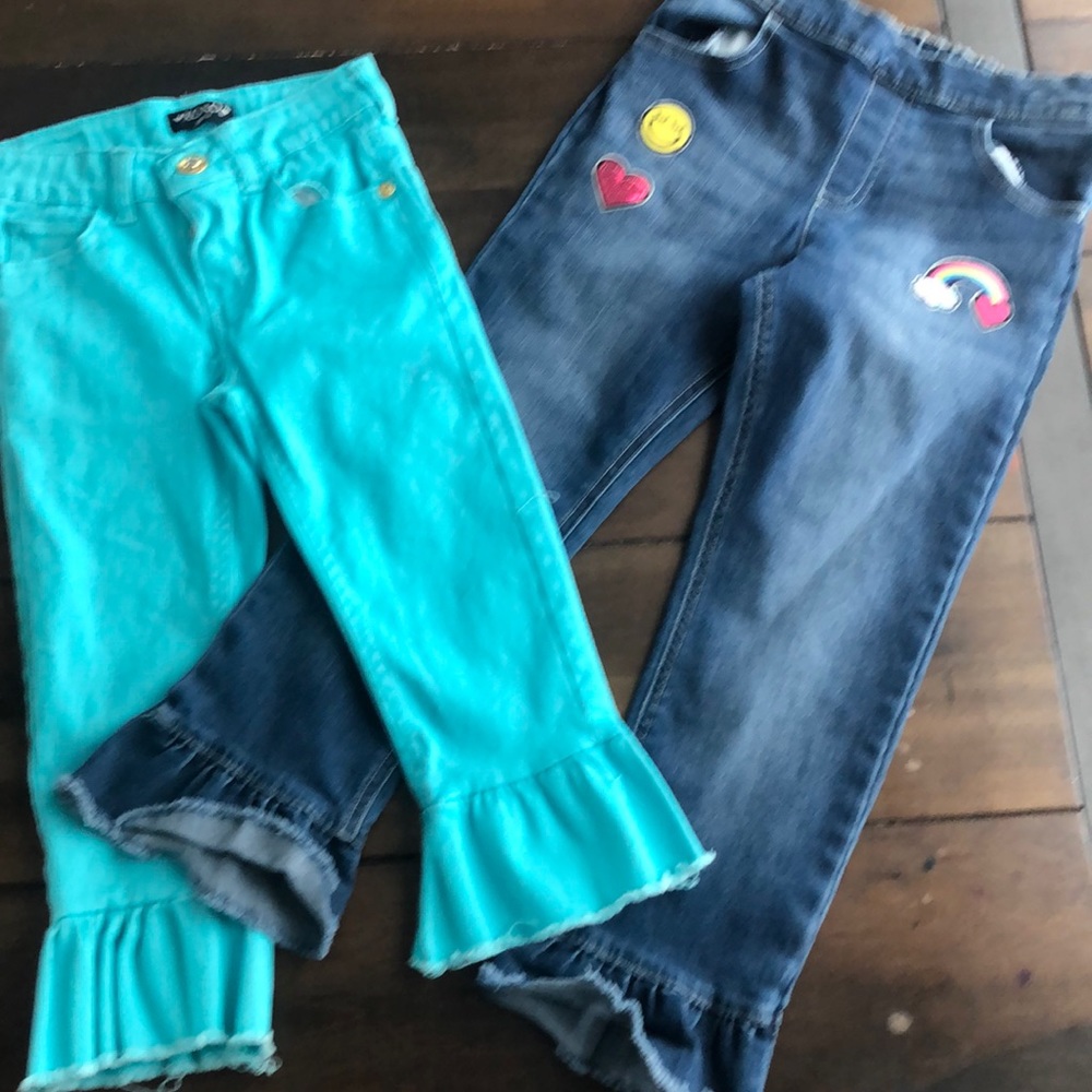 2 pair jeans one pull on the other zipper girls